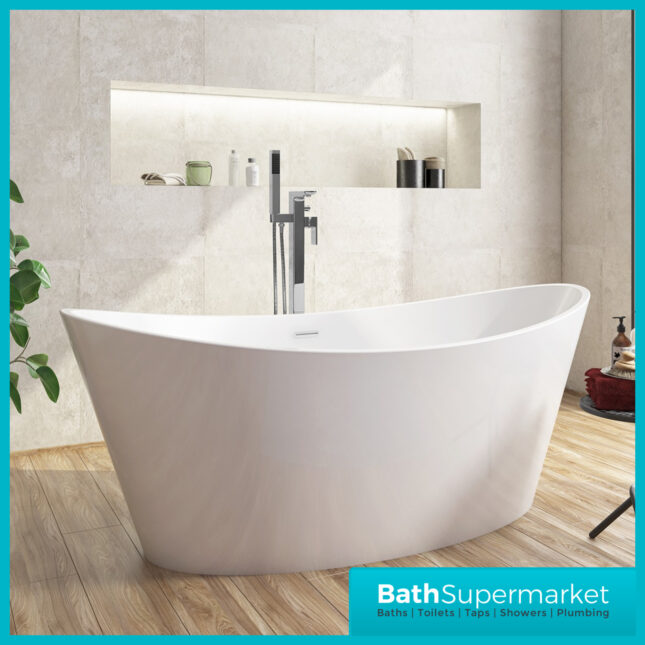 Sognare Muro Chrome Freestanding Bath Shower Mixer - Image 2