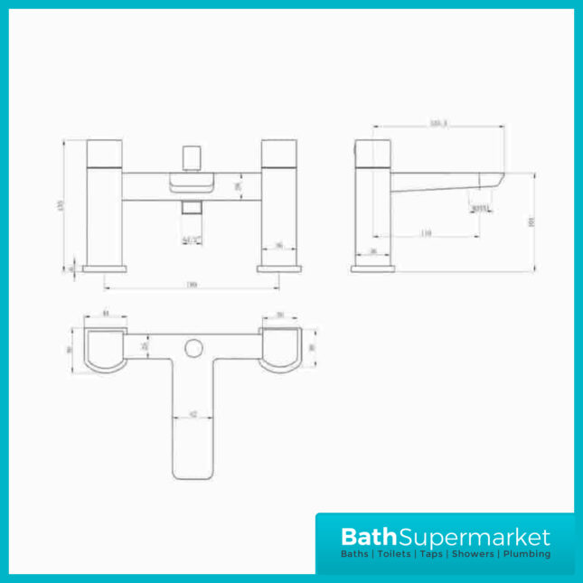 Muro Bath Shower Mixer Tap