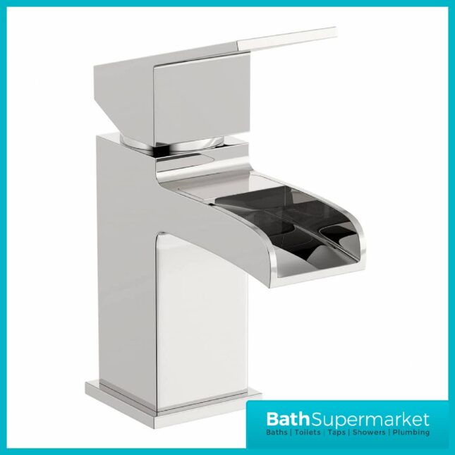 Victoria Waterfall Chrome Mono Basin Mixer Tap- Clicker Waste