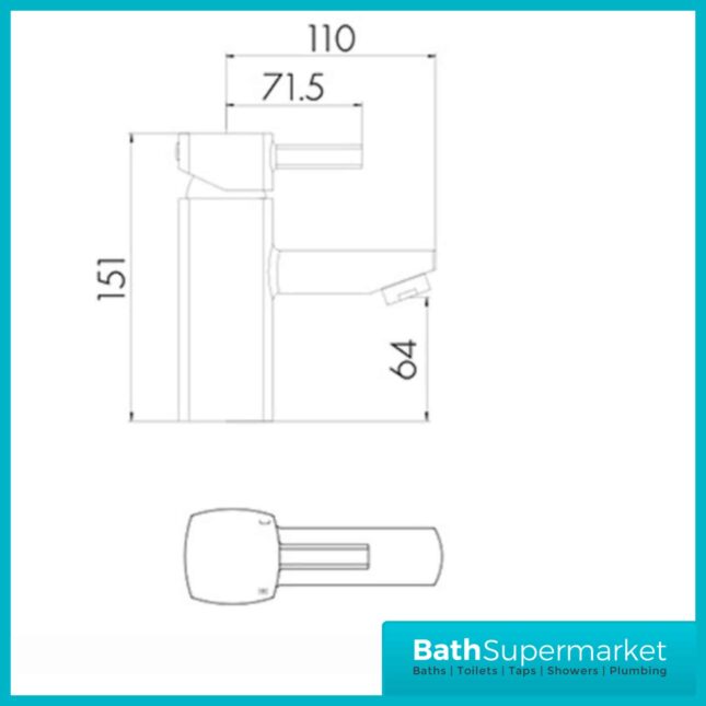 Niagara Holborn Chrome Mono Basin Mixer Tap-Clicker Waste