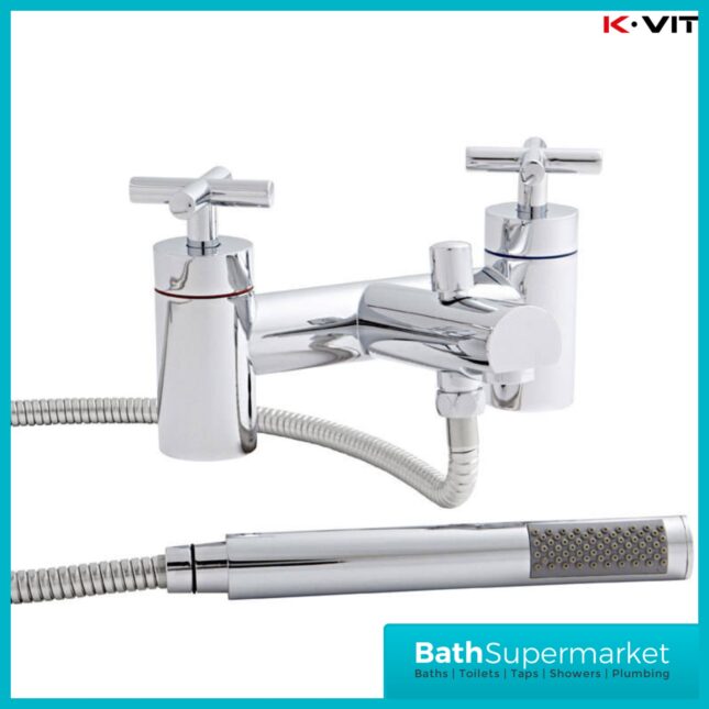Kartell K-Vit Times Chrome Kross Head Bath Shower Mixer Tap Kit