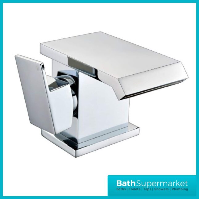 Miami Cascade Square Waterfall Mono Basin Mixer Tap & Waste - Image 2