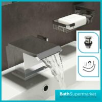 Miami Cascade Waterfall Chrome Mono Basin Mixer Tap- Clicker Waste