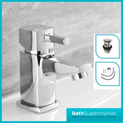 Niagara Holborn Chrome Mono Basin Mixer Tap-Clicker Waste