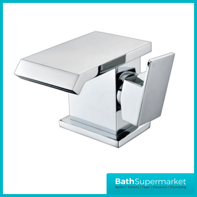 Miami Cascade Waterfall Chrome Mono Basin Mixer Tap- Clicker Waste