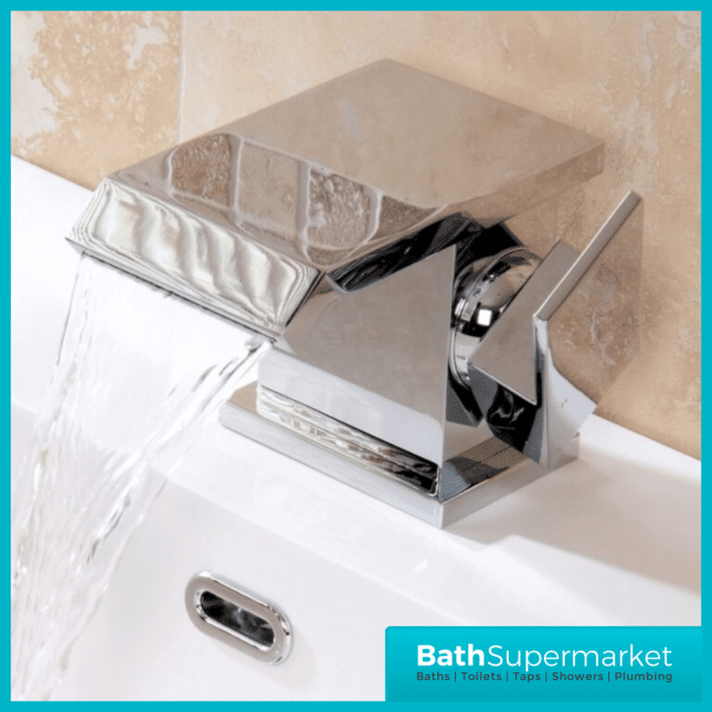 Miami Cascade Waterfall Chrome Mono Basin Mixer Tap- Clicker Waste