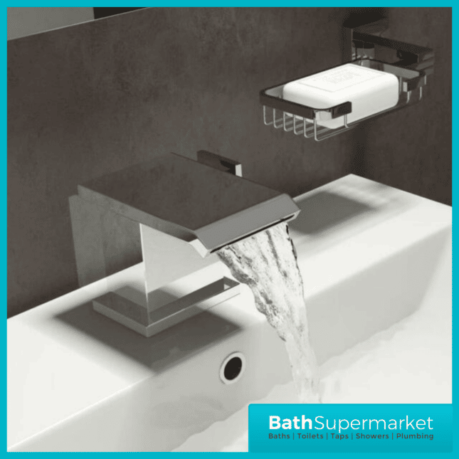Miami Cascade Waterfall Chrome Mono Basin Mixer Tap- Clicker Waste