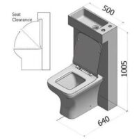 All in One Polymarble Basin and Toilet Shroud Combination with BTW Toilet - Image 5