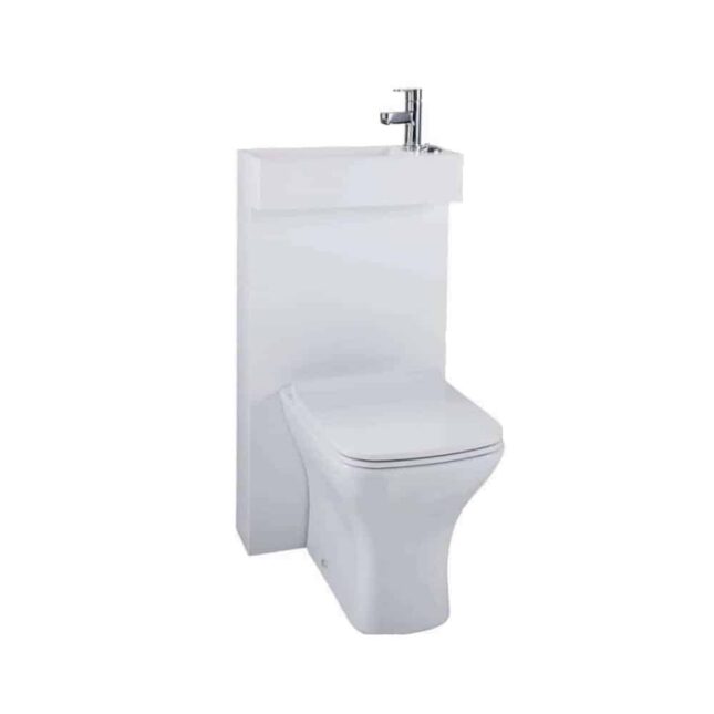 All in One Polymarble Basin and Toilet Shroud Combination with BTW Toilet - Image 3
