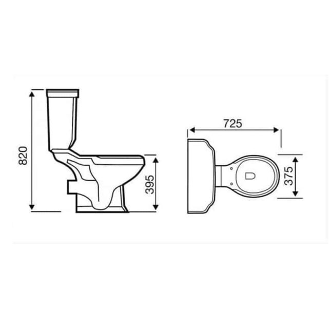 Astley Close Coupled Toilet WC with Cistern - Soft Close Seat - Image 5