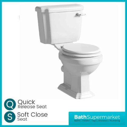 Astley Close Coupled Toilet WC with Cistern - Soft Close Seat