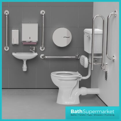 Fitzroy Of London NymaPRO Rimless Close Coupled Doc M Pack Chrome Exposed Grab Rails Fixings