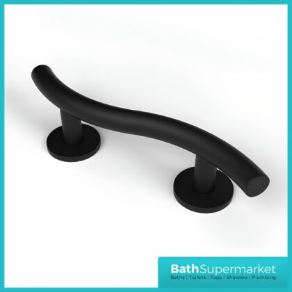NYMAS Matt Black Luxury Curved Grab Rail 355mm