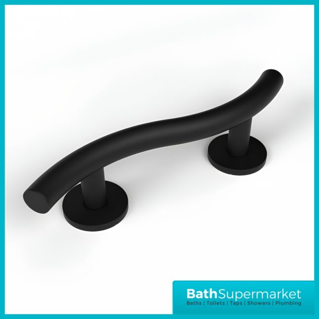 NYMAS Matt Black Luxury Curved Grab Rail 355mm