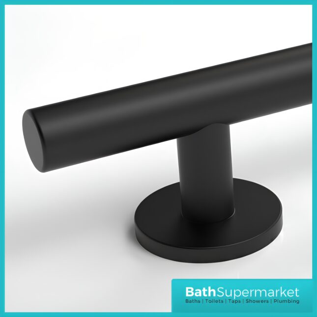 Nymas Style Matt Black Luxury Straight Mobility Grab Rail Bar 450mm Wide