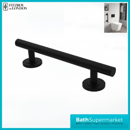 Fitzroy Of London Nymas Style Matt Black Luxury Straight Grab Rail Bar 450mm Wide