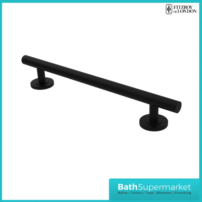 Nymas Style Matt Black Luxury Straight Mobility Grab Rail Bar 450mm Wide