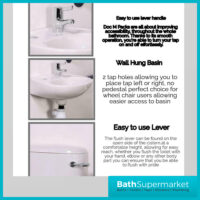 Nymas PRO White Close Coupled Lockable Lid Cistern Doc M Pack 5 Polished Grab Rails - Basin & Tap