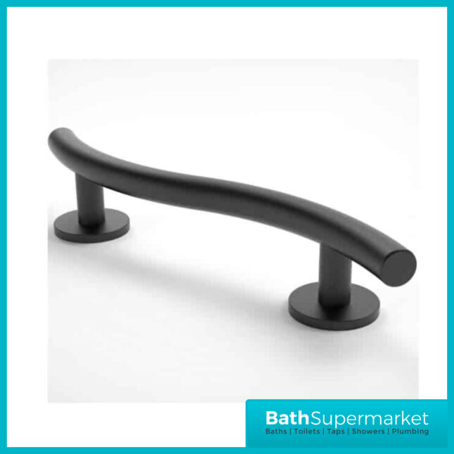 Nymas Luxury Curved Stainless Steel Grab Rail 620mm Black