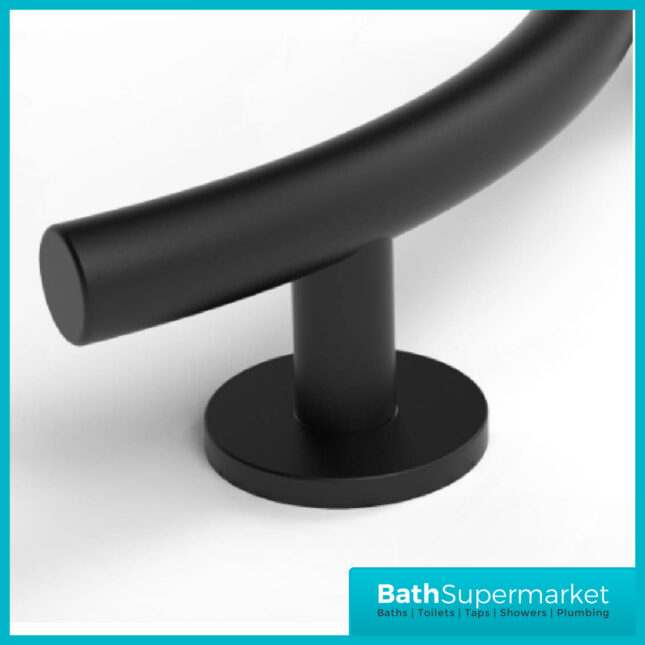 Nymas Luxury Curved Stainless Steel Grab Rail 620mm Black