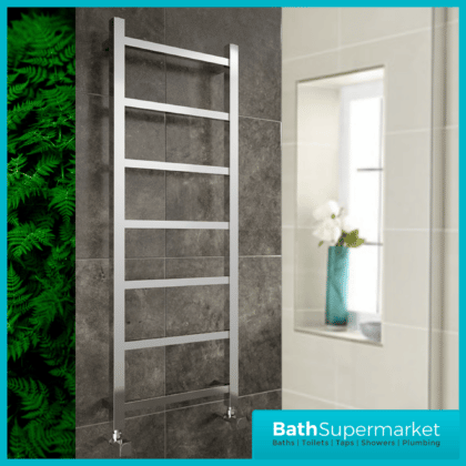 Eton Chrome Designer Heated Towel Rail 600mm x 1200mm