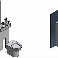 All in One Polymarble Basin and Toilet Shroud Combination with BTW Toilet - Image 8