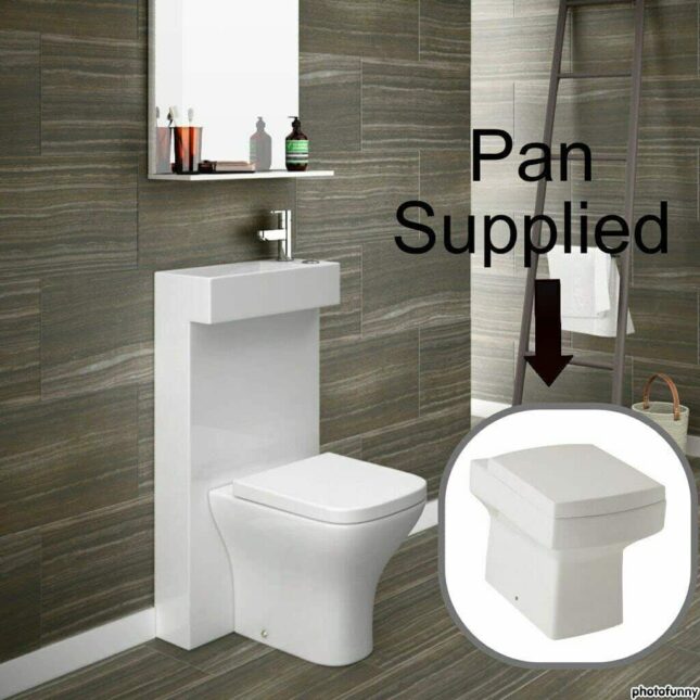 All in One Polymarble Basin and Toilet Shroud Combination with BTW Toilet - Image 2