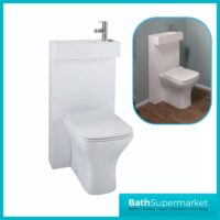 All in One Polymarble Basin and Toilet Shroud Combination with BTW Toilet