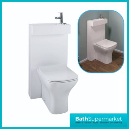 All in One Polymarble Basin and Toilet Shroud Combination with BTW Toilet