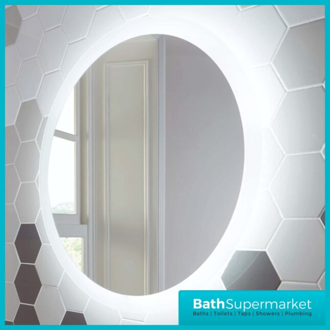 Sognare Glow Round Lunar LED Mirror With Demister Pad 600mm