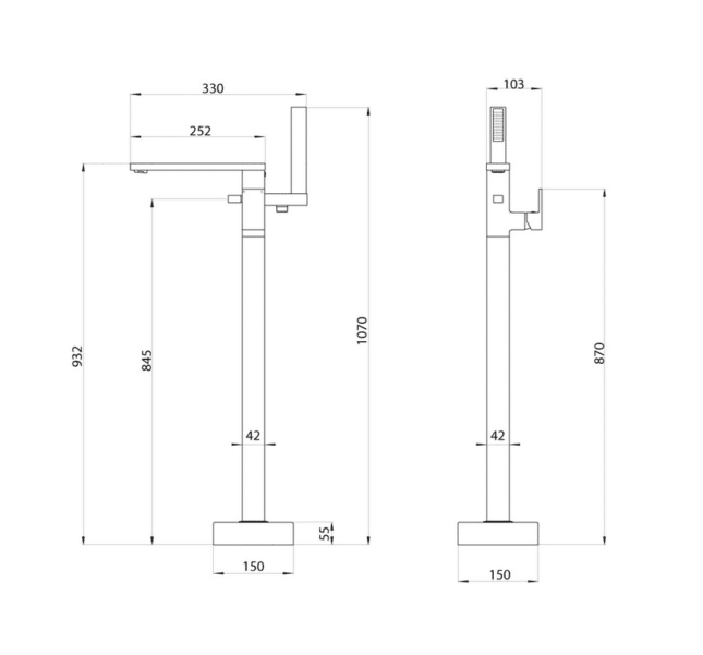 Lanza Tap Dimensions