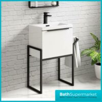 Muro Floor Standing Black Frame Vanity Unit & Basin 500mm