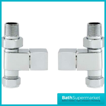 Cassellie Straight Chrome Square Radiator Valve Pack SSHVS1