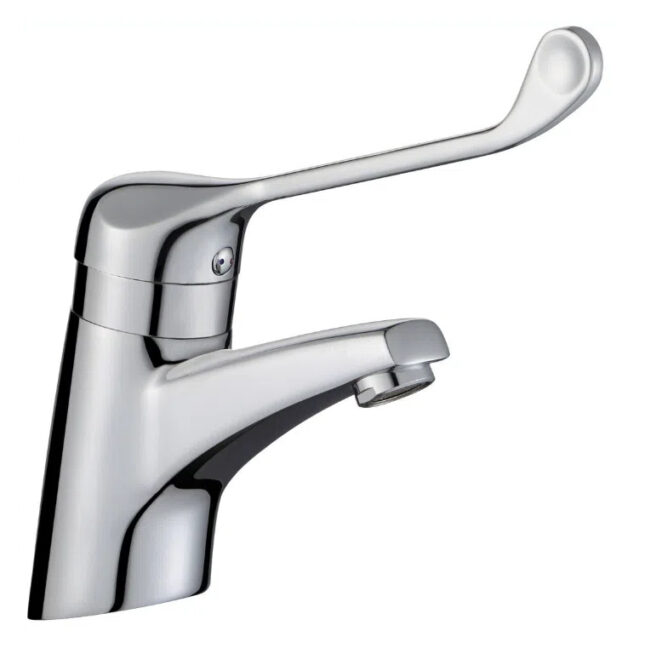 Commercial Sequential Chrome Thermostatic Basin Mixer Tap 150mm Long Lever TMV3 WRAS - Image 7