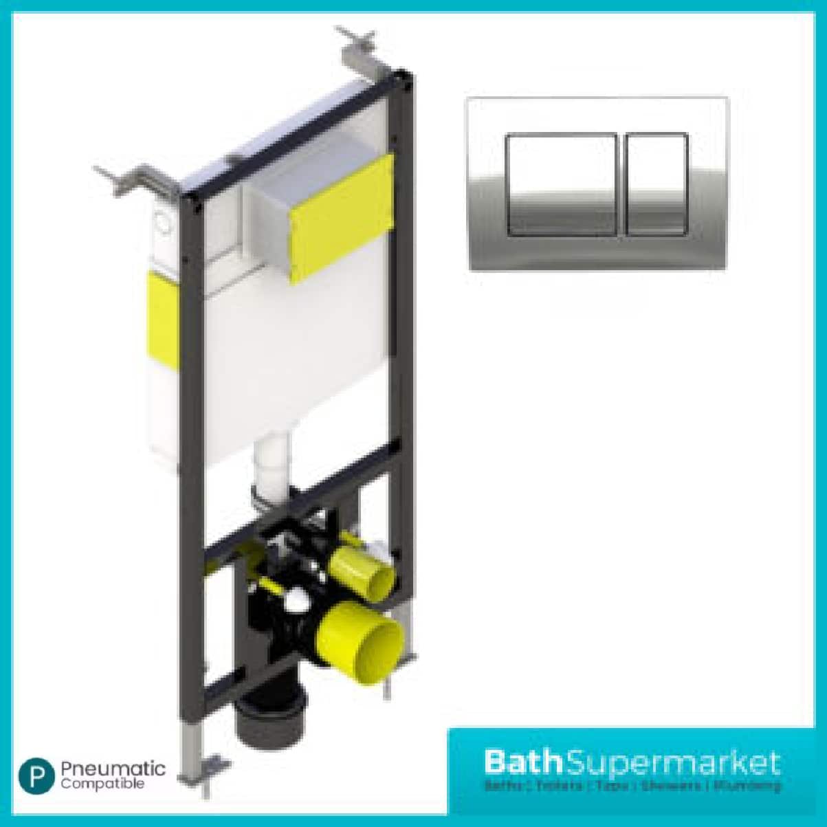Keytec 1.12m Adjustable WC Frame with WRAS Approved Dual Flush Cistern