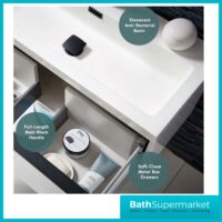 Muro Floor Standing Black Frame Vanity Unit & Basin 500mm