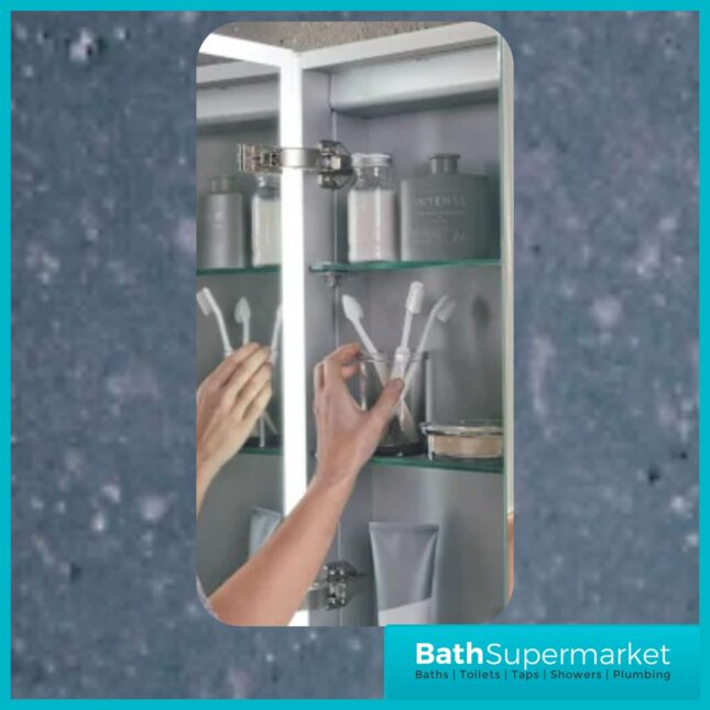 Sognare Lia LED Bathroom Mirror Cabinet With Demister & Shaver Socket 500mm x 700mm