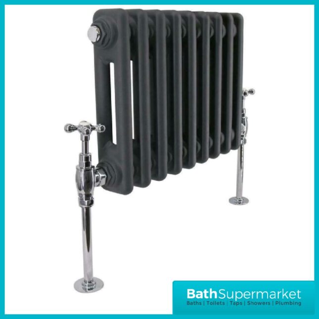 Traditional Crosshead Angled Radiator Valves with Chrome Cover Plates