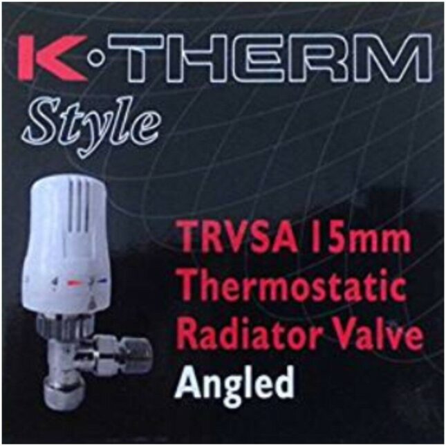 White Thermostatic Radiator Valve - 15mm Angled TRV - Image 3