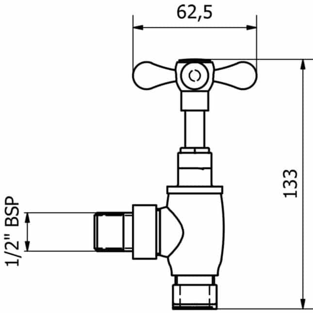 Traditional Crosshead Angled Radiator Valves with Chrome Cover Plates - Image 6
