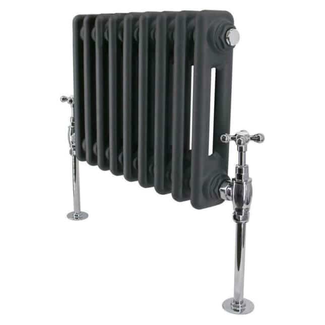 Traditional Crosshead Angled Radiator Valves with Chrome Cover Plates - Image 7