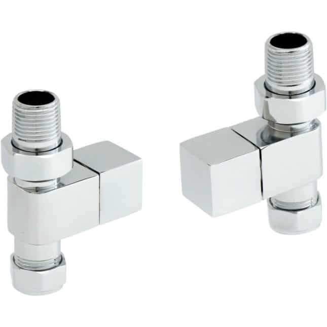 Reina Loge Straight Radiator Valves Pair Chrome - Image 3