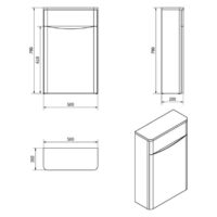 Cassellie Bali Graphite Oak Back To Wall WC Unit 500mm - Image 4