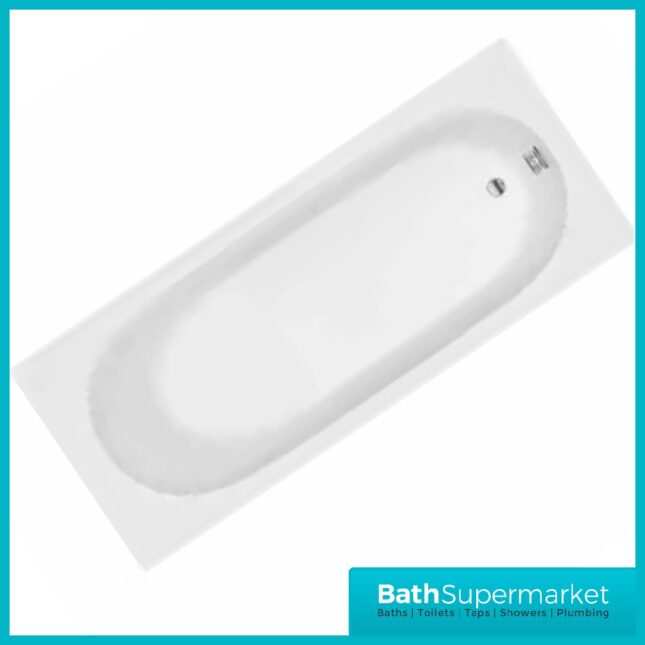 Abbey 1400mm x 700mm Round Single Ended Bath-Drilled Tap Holes
