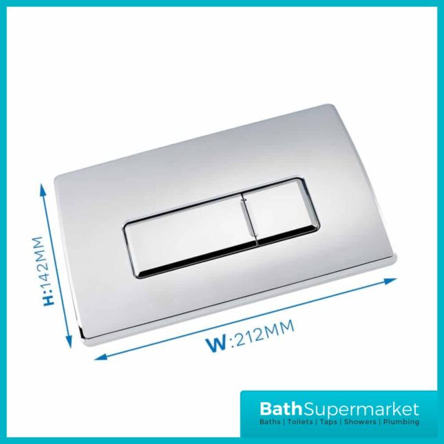 Square Chrome Pneumatic Toilet Large Flush Plate WC Button