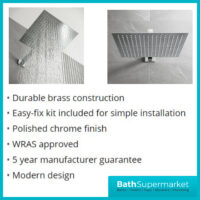 Square 300mm Slimline Drench Shower Head Chrome - Image 5