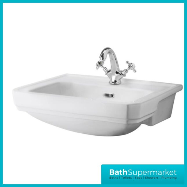 Carlton 560 x 450mm 1TH Semi Recessed Basin - NCS808A