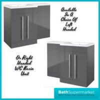Kartell Matrix Storm Grey 2 Drawer L Shaped Bathroom Furniture Pack 1100mm – LH/RH
