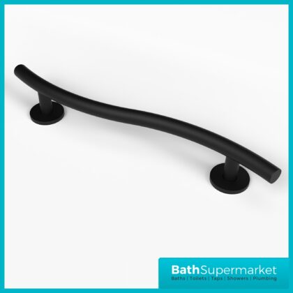Fitzroy Of London Nymas Matt Black Luxury Curved Steel Steel Grab Rail 620mm