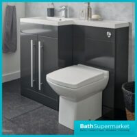 Kartell Matrix Storm Grey 2 Drawer L Shaped Bathroom Furniture Pack 1100mm – LH/RH